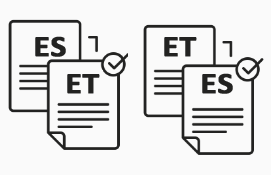 Documentos que representan la traducción entre español y estonio